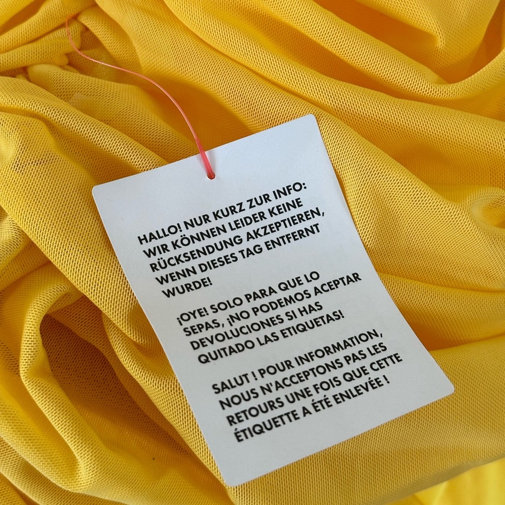 ASOS Curve Yellow One-Shoulder Ruffle Mini Dress - Picture 4 of 6